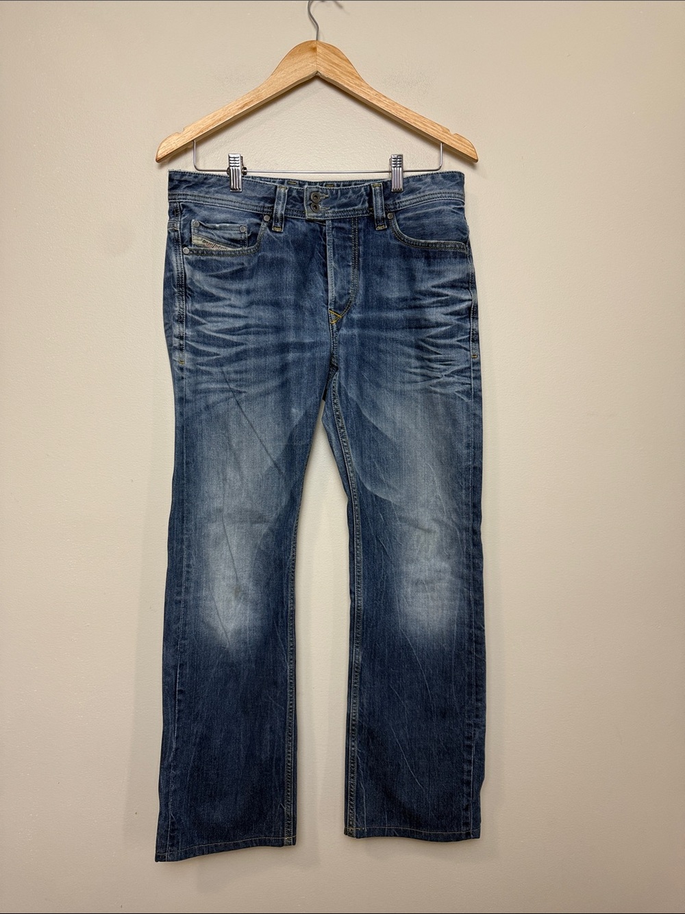 Y2k diesel Men's Classic Blue Washed Daitressed  Jeans size 31